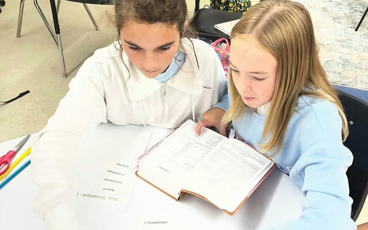 7th Grade Bible Class Sorts Scripture in Hands-On Activity